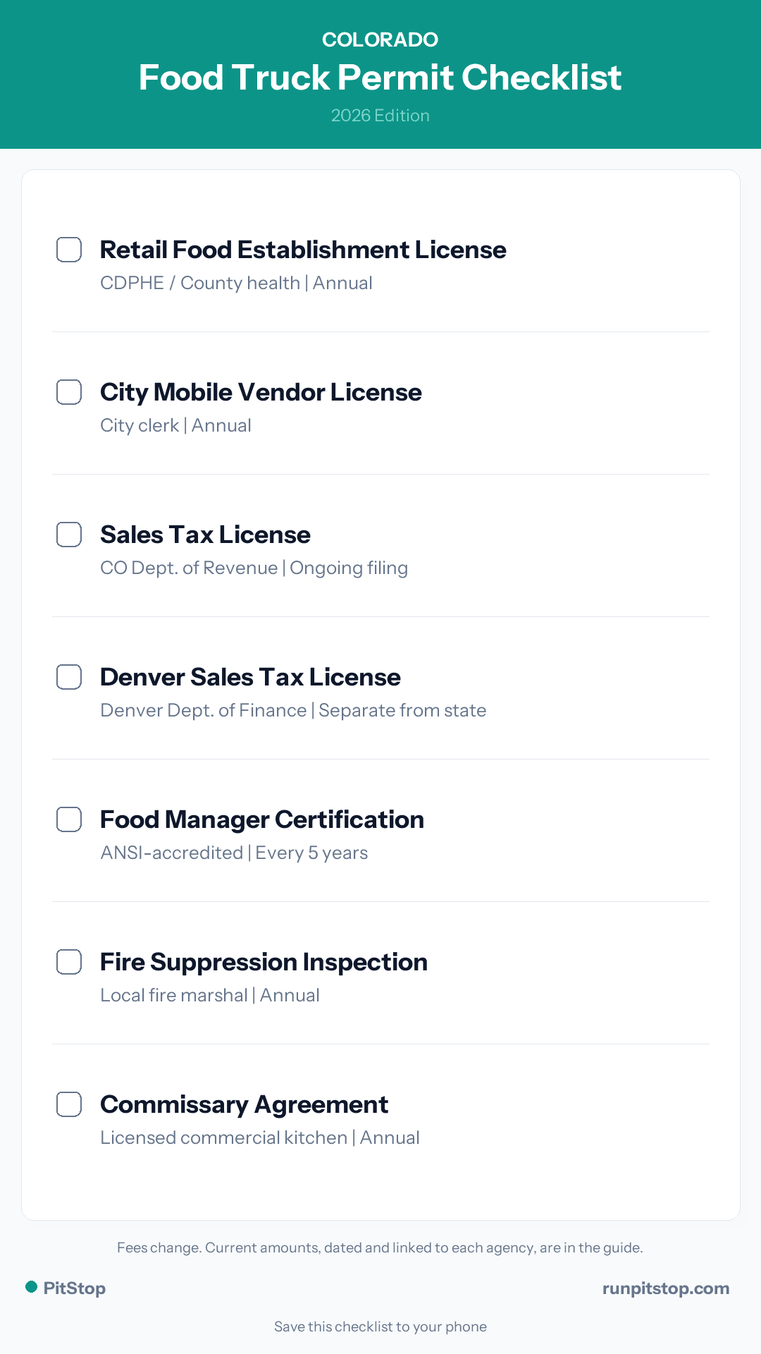 Colorado Food Truck Permit Checklist - 2026
