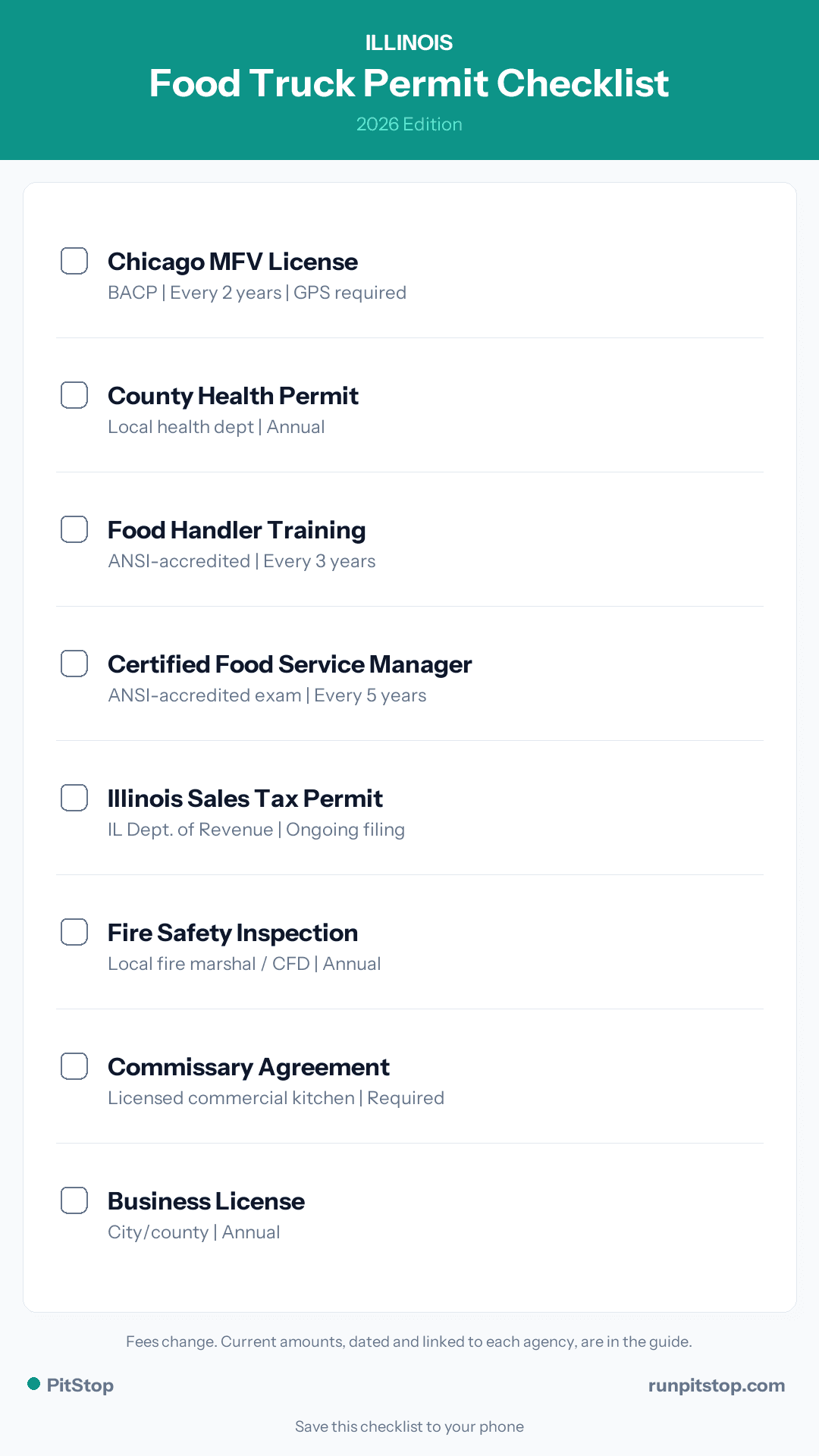 Illinois Food Truck Permit Checklist - 2026