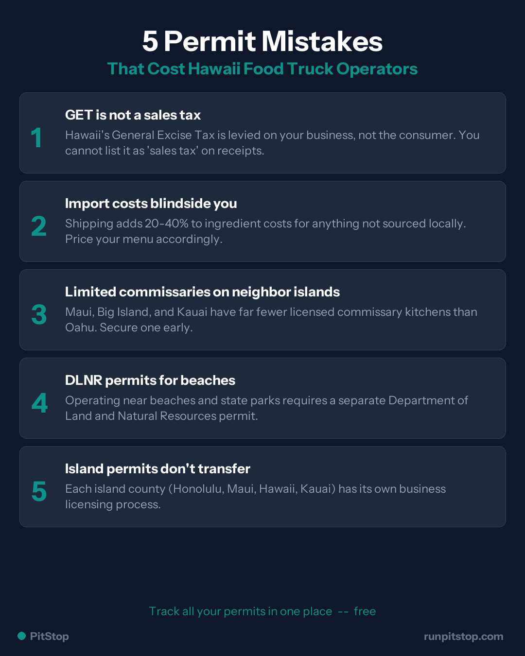 5 Common Permit Mistakes Hawaii Food Truck Operators Make