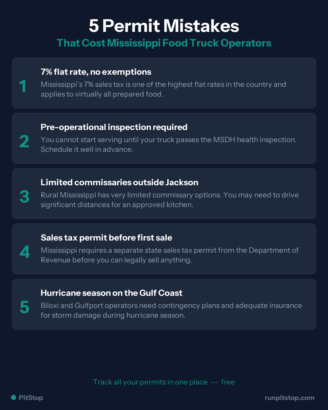 5 Common Permit Mistakes Mississippi Food Truck Operators Make