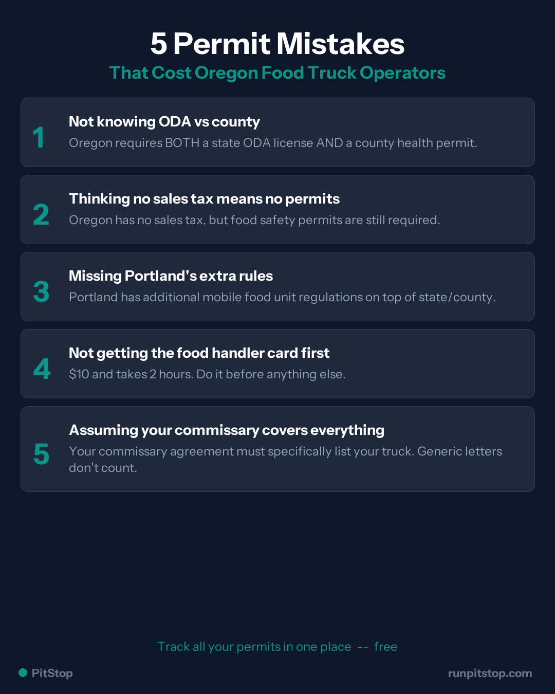 5 Common Permit Mistakes Oregon Food Truck Operators Make